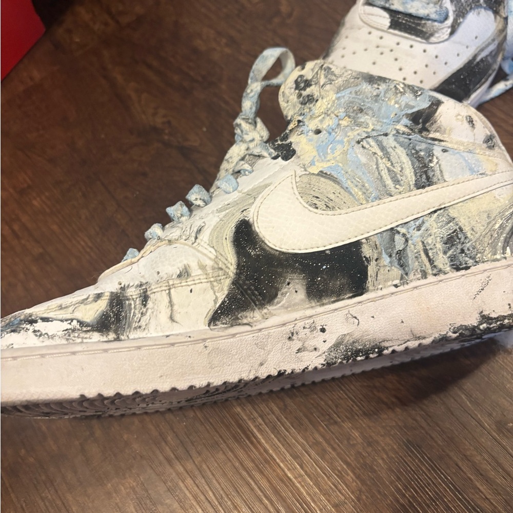 Nike Abstract Marble Sneakers - Black, White, Blue